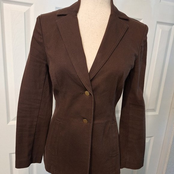 BCBG Brown Blazer Jacket Vintage Size 2 Corduroy Texture - Picture 3 of 10